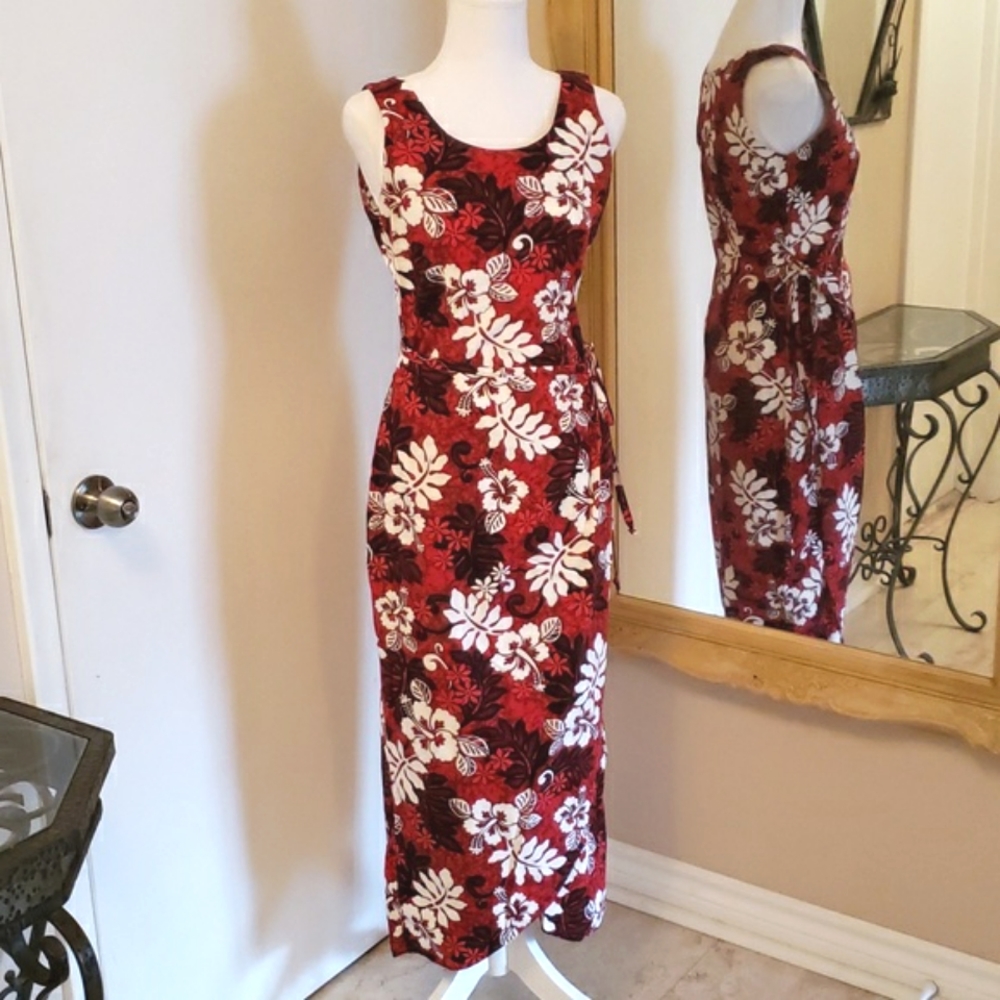 Vintage Hawaiian Floral Dress S Aloha Wear Hawaii EUC